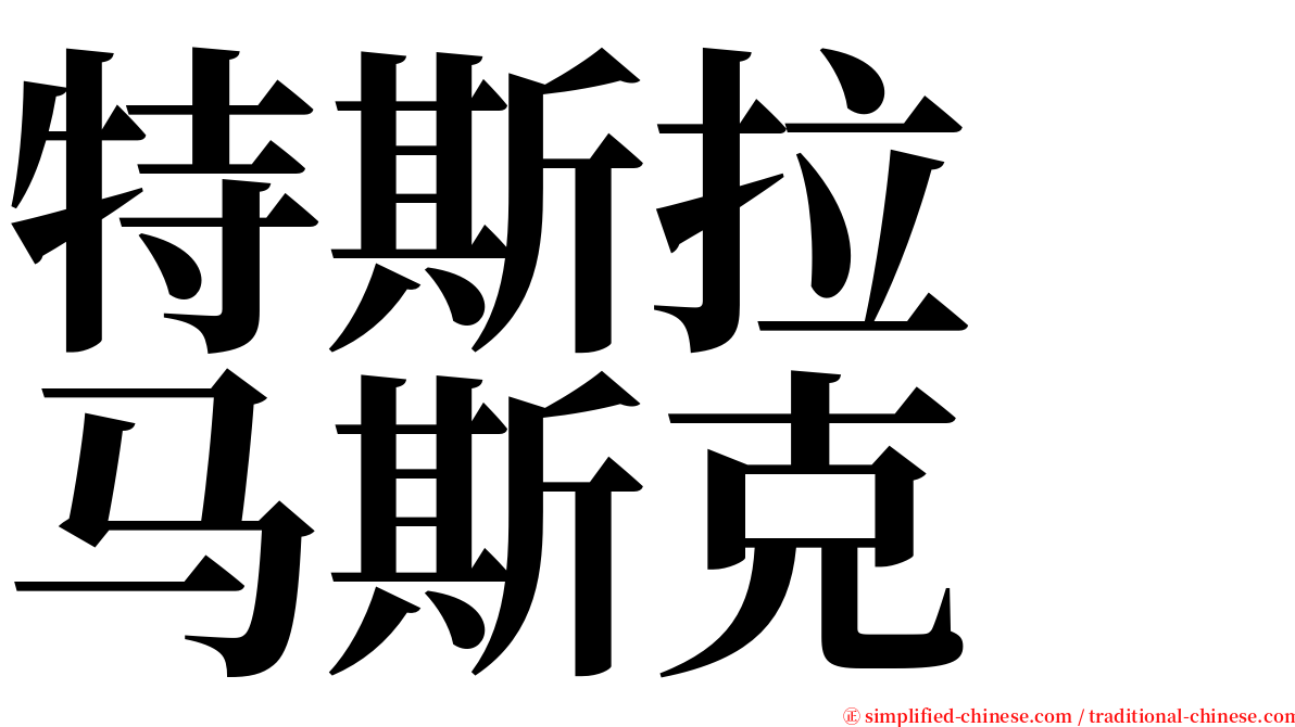 特斯拉　马斯克 serif font